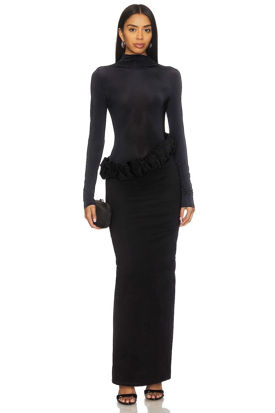 NBD Zohar Maxi Dress in Black Size Small $239